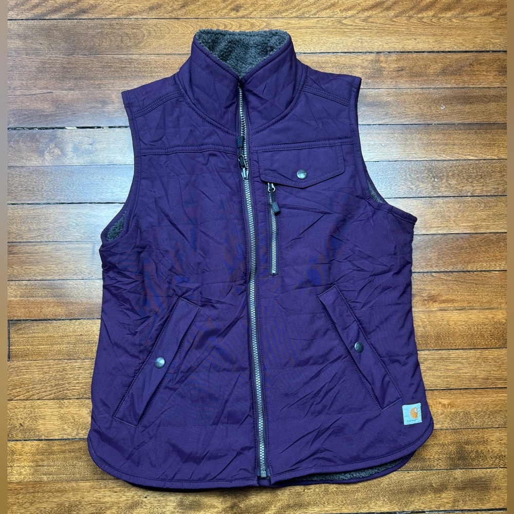 Carhartt Women's Deep Purple Sherpa Lined Reversible Vest